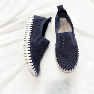 Ilse Jacobsen Tulip flats Blue White Sneakers slip in size 36 comfort